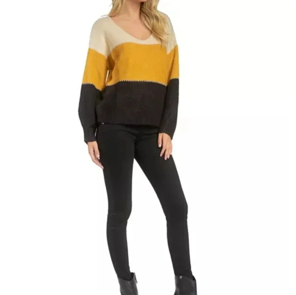 NWT Elan Colorblock V-neck Sweater S - Picture 8 of 8